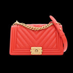 Red Leather Chanel Flap Bag