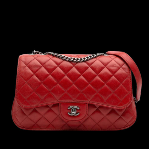 Red Leather Chanel Flap Bag