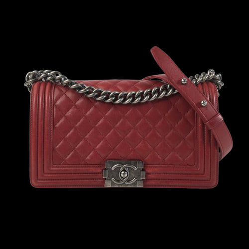 Red Leather Chanel Flap Bag