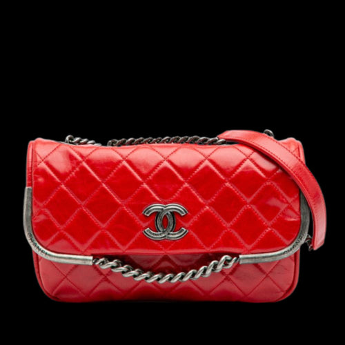 Red Leather Chanel Flap Bag