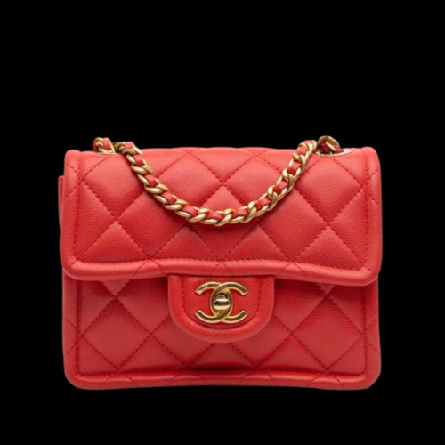 Red Leather Chanel Flap Bag