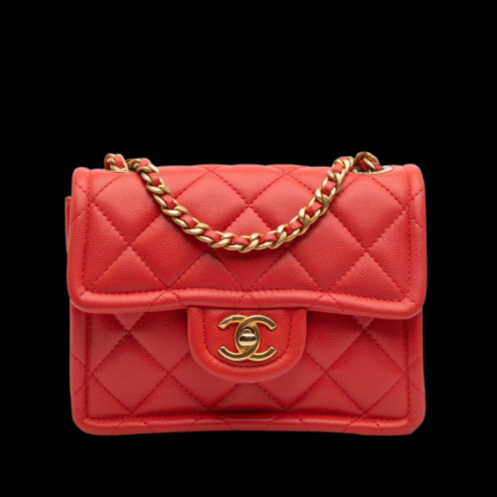 Red Leather Chanel Flap Bag