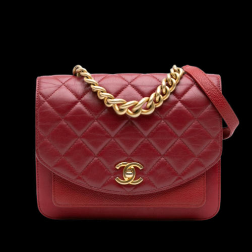 Red Leather Chanel Flap Bag