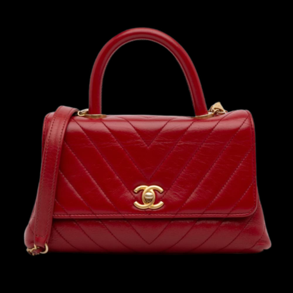 Red Leather Chanel Flap Bag