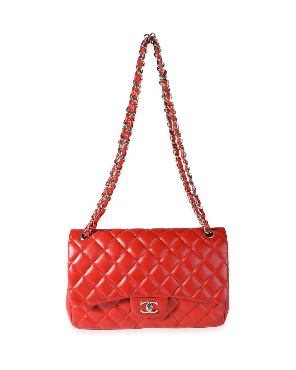 Red Leather Chanel Flap Bag