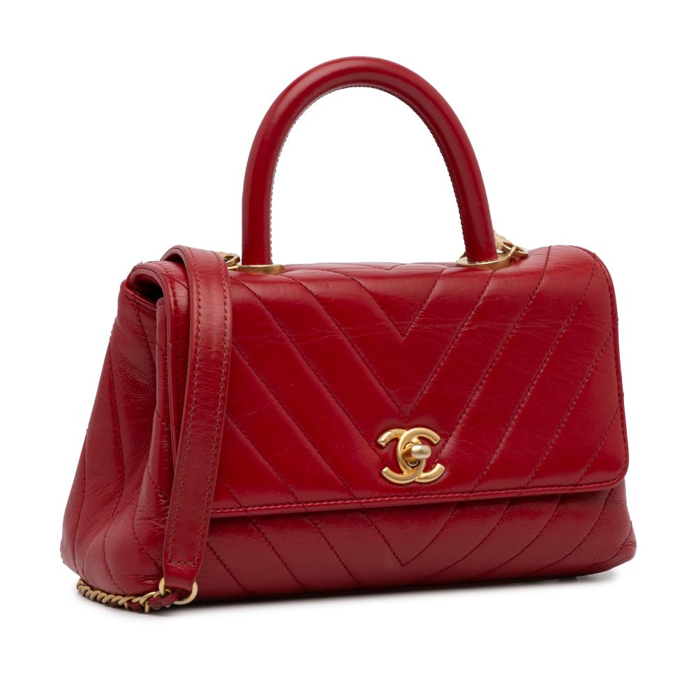 Red Leather Chanel Flap Bag