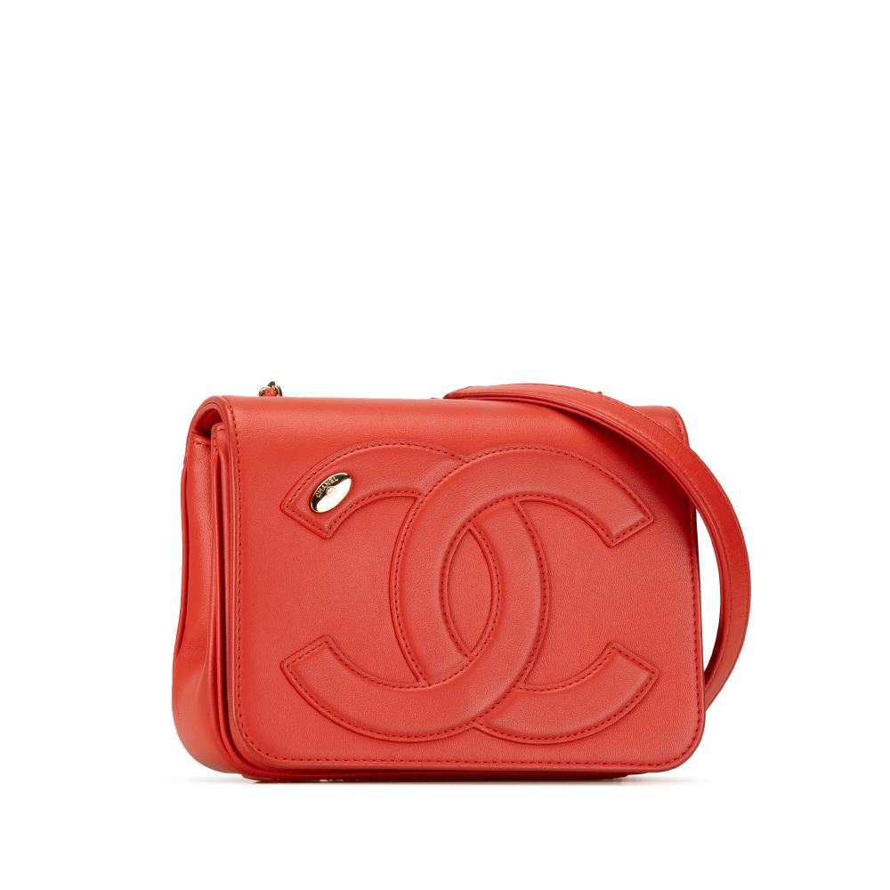 Red Leather Chanel Flap Bag
