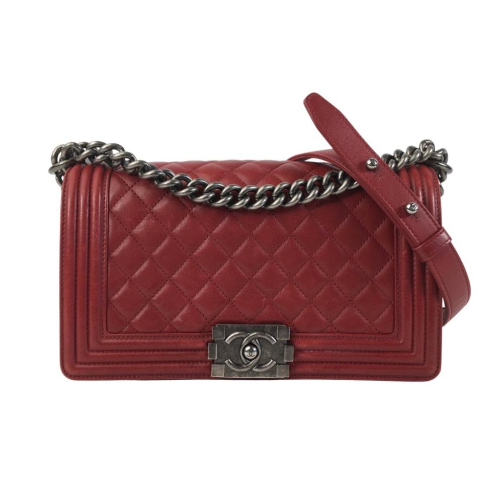 Red Leather Chanel Flap Bag