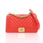 Red Leather Chanel Flap Bag