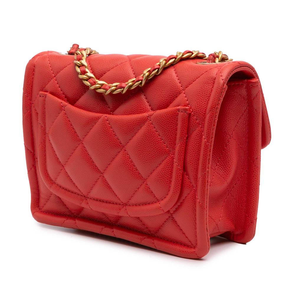 Red Leather Chanel Flap Bag