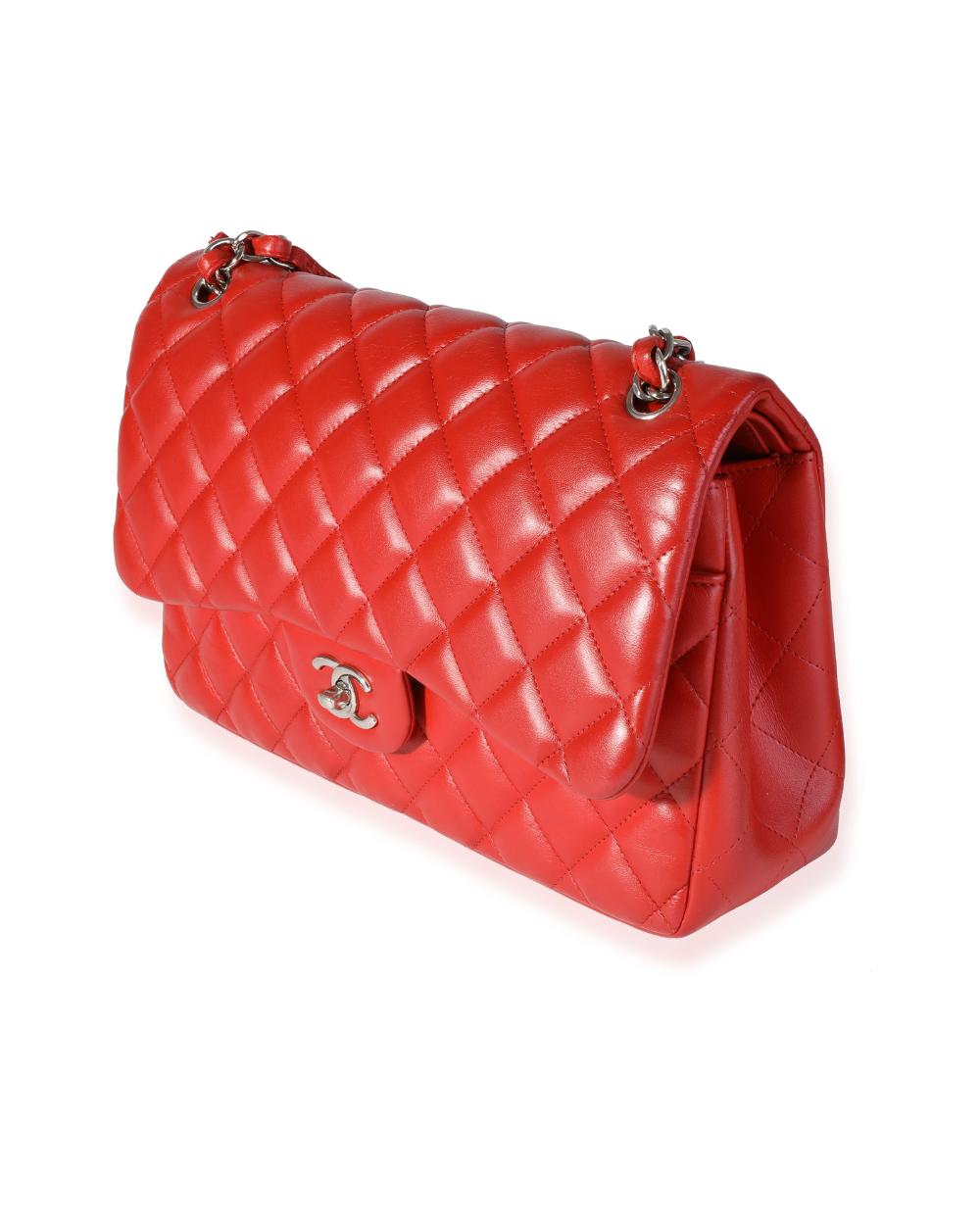 Red Leather Chanel Flap Bag