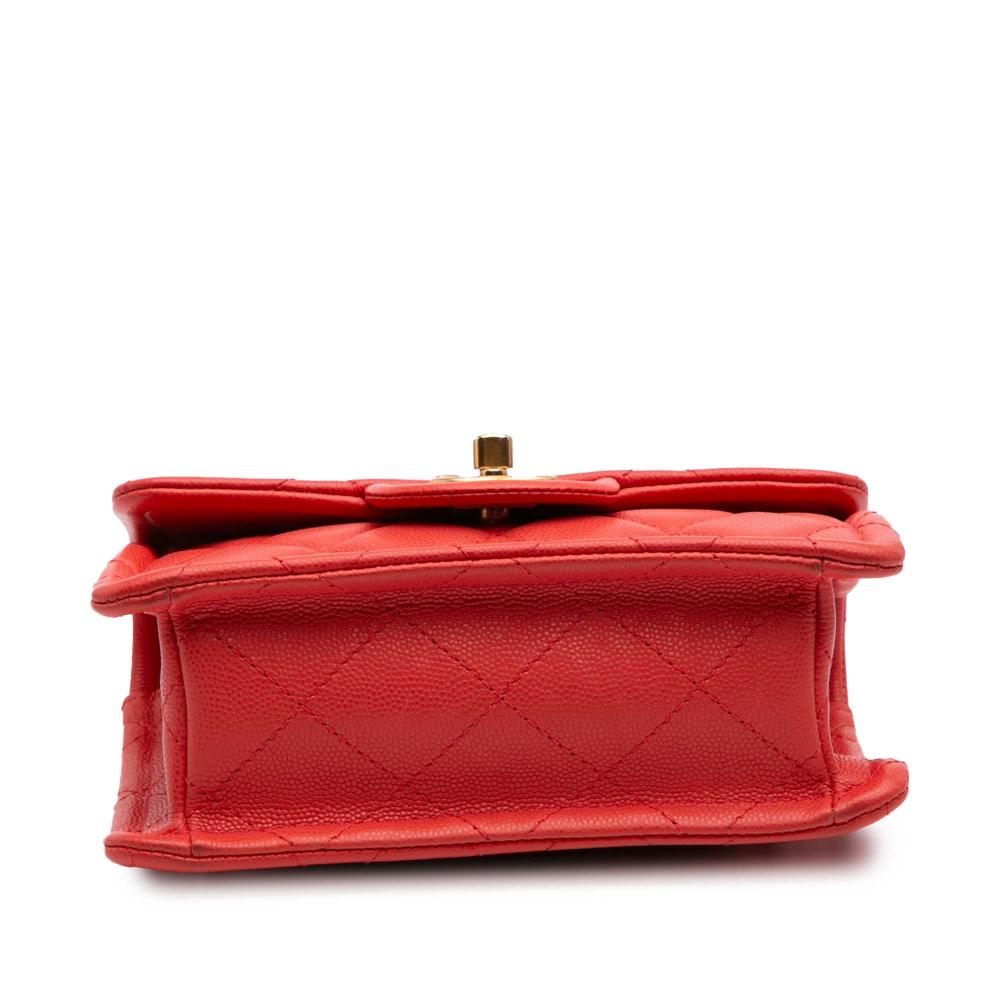 Red Leather Chanel Flap Bag