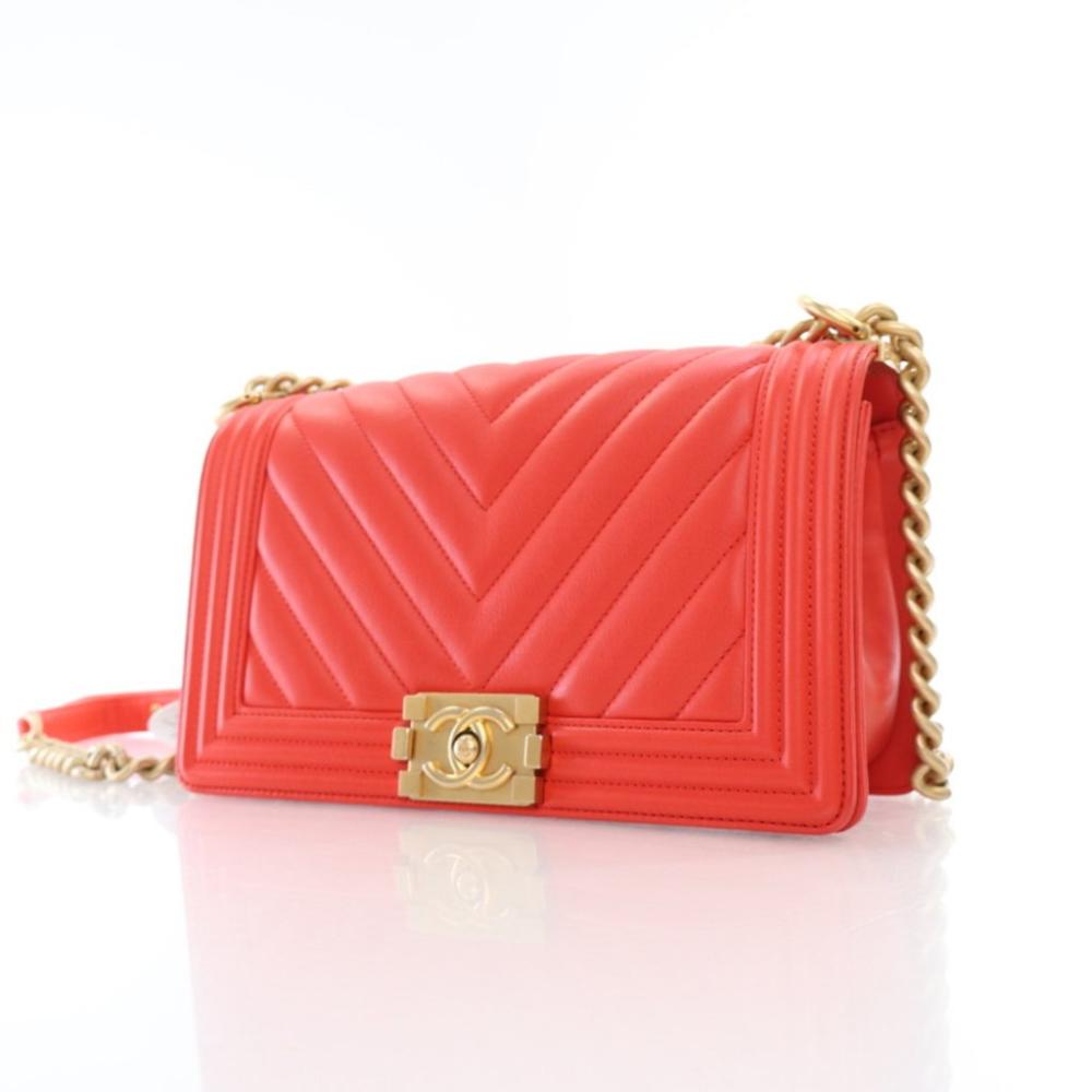 Red Leather Chanel Flap Bag