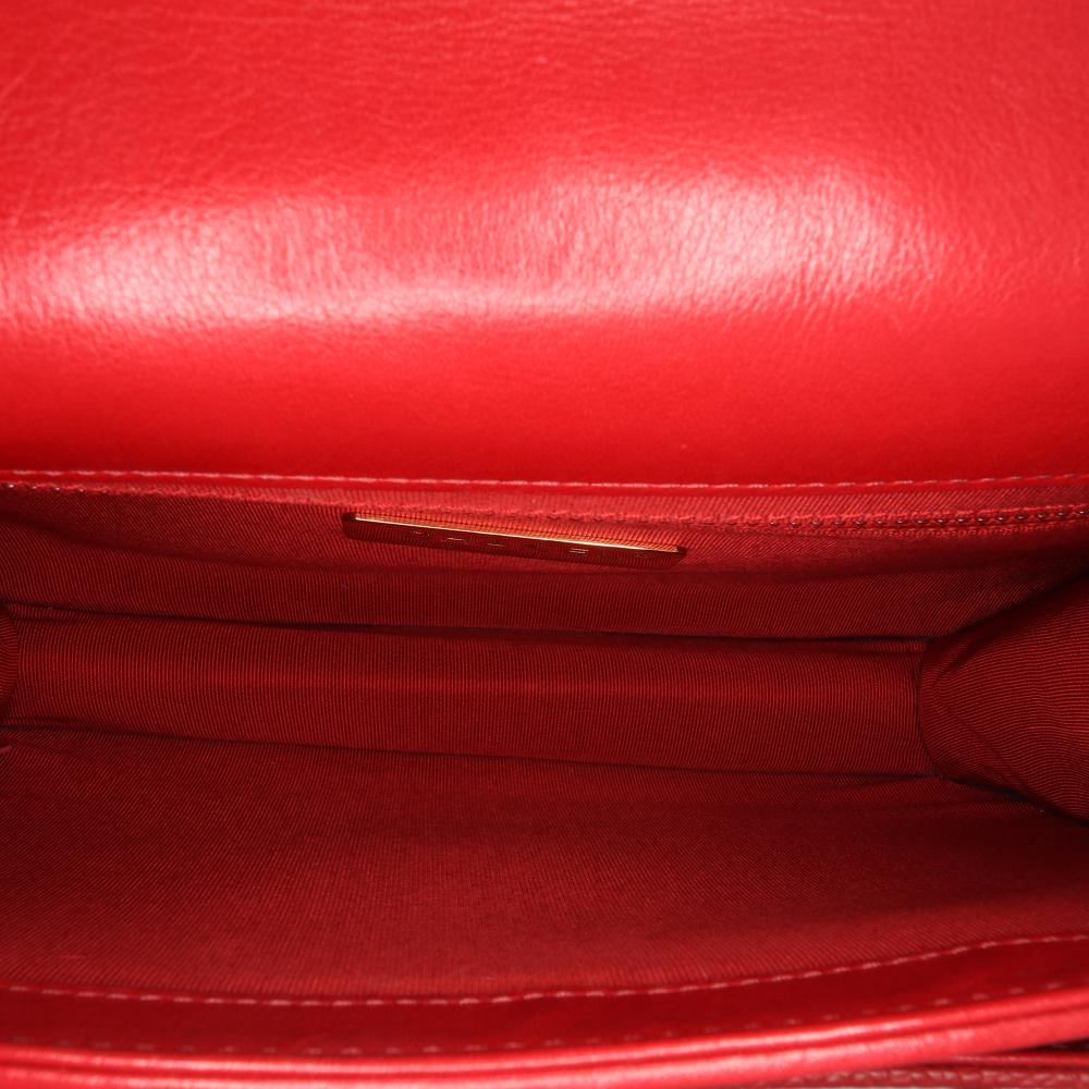 Red Leather Chanel Flap Bag