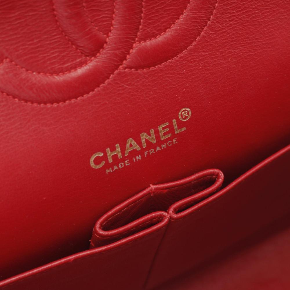 Red Leather Chanel Flap Bag
