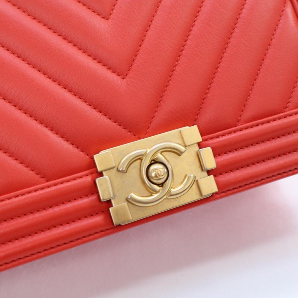 Red Leather Chanel Flap Bag