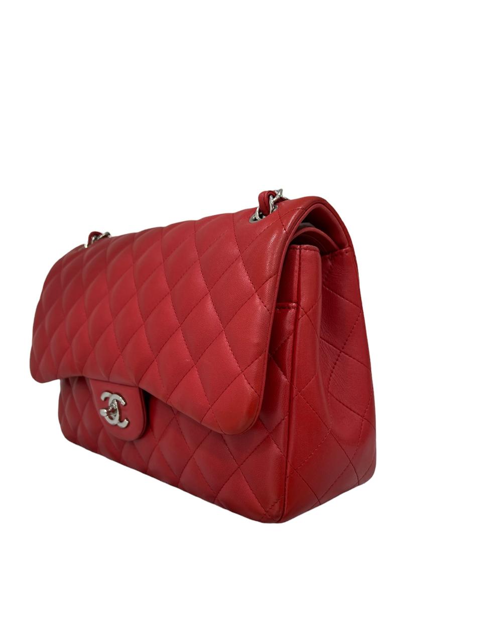 Red Leather Chanel Flap Bag