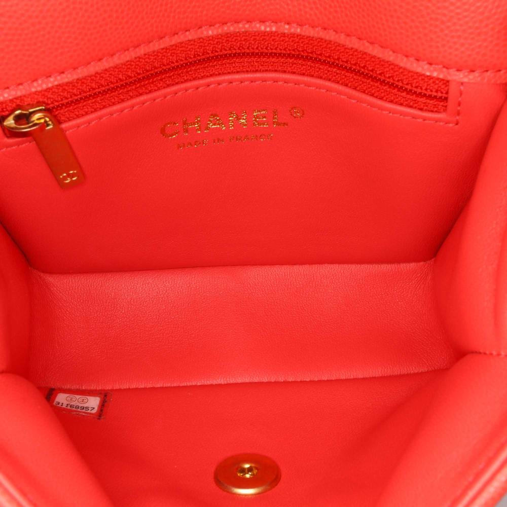 Red Leather Chanel Flap Bag