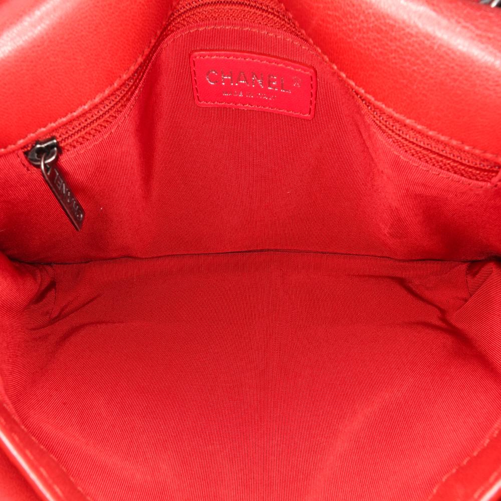 Red Leather Chanel Flap Bag