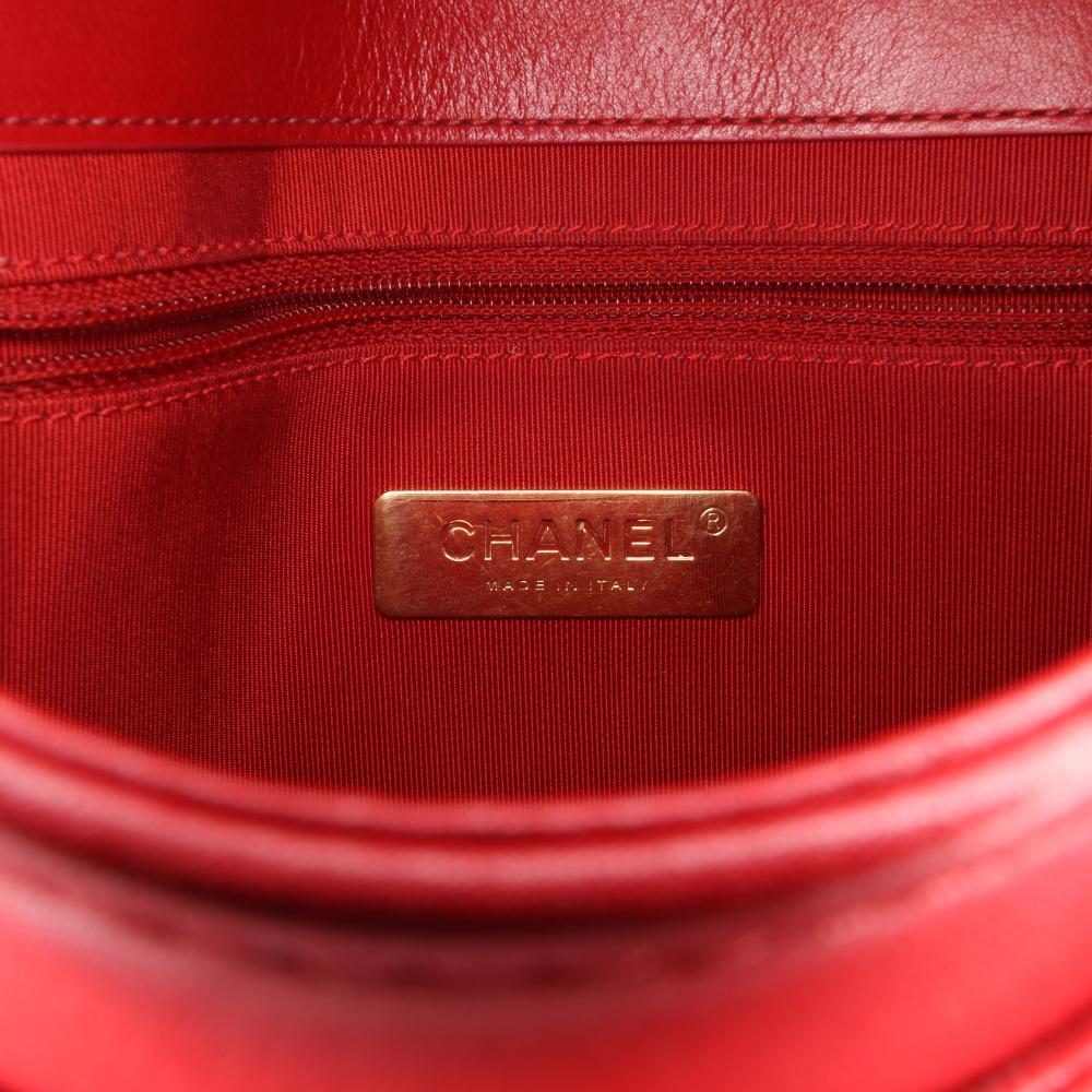 Red Leather Chanel Flap Bag