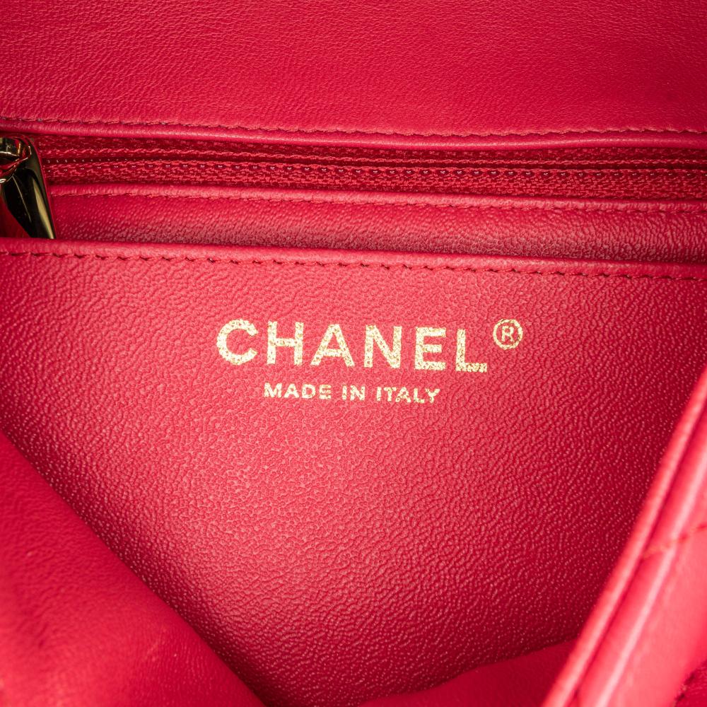 Red Leather Chanel Flap Bag