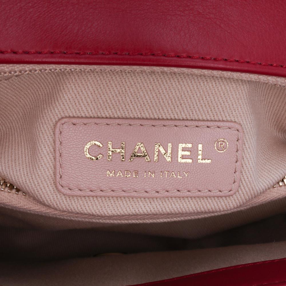 Red Leather Chanel Flap Bag