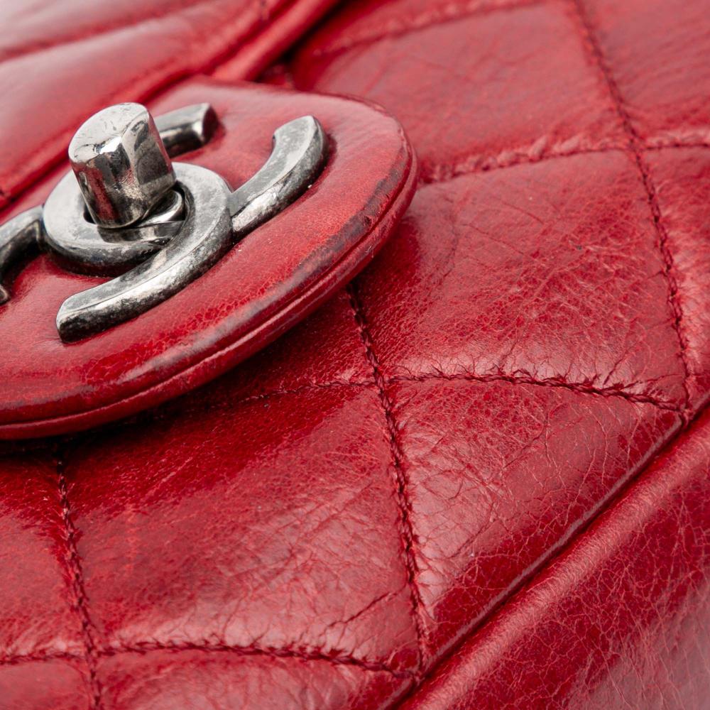 Red Leather Chanel Flap Bag