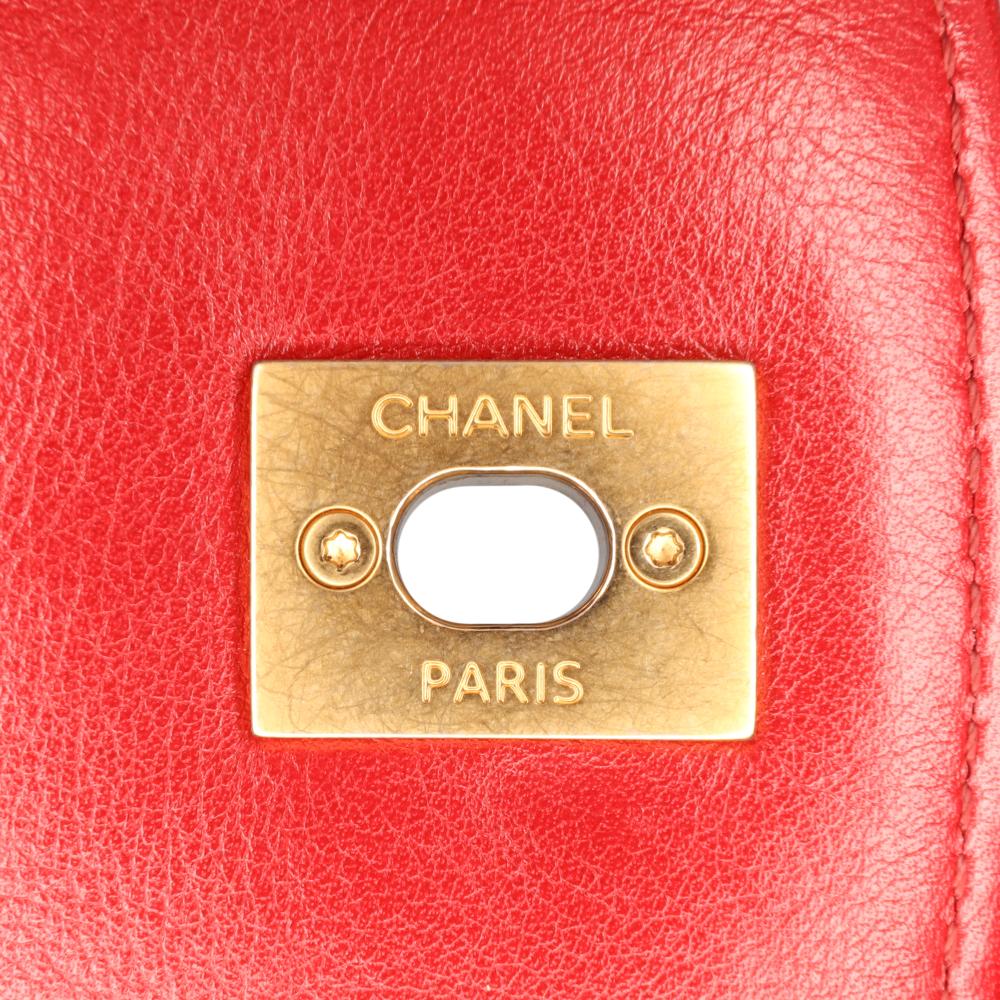 Red Leather Chanel Flap Bag