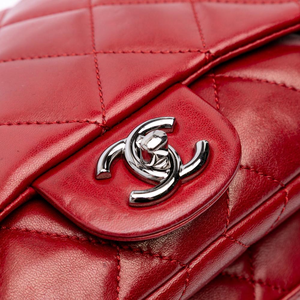 Red Leather Chanel Flap Bag