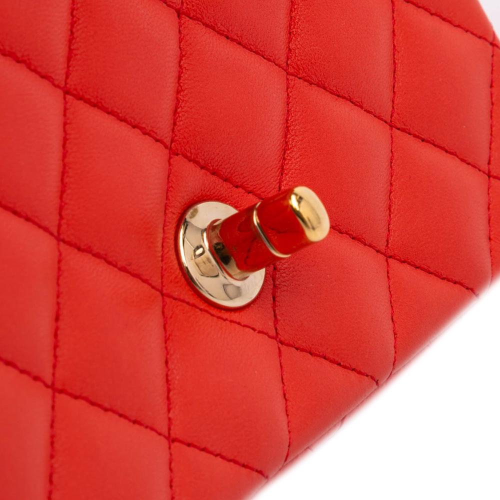 Red Leather Chanel Flap Bag