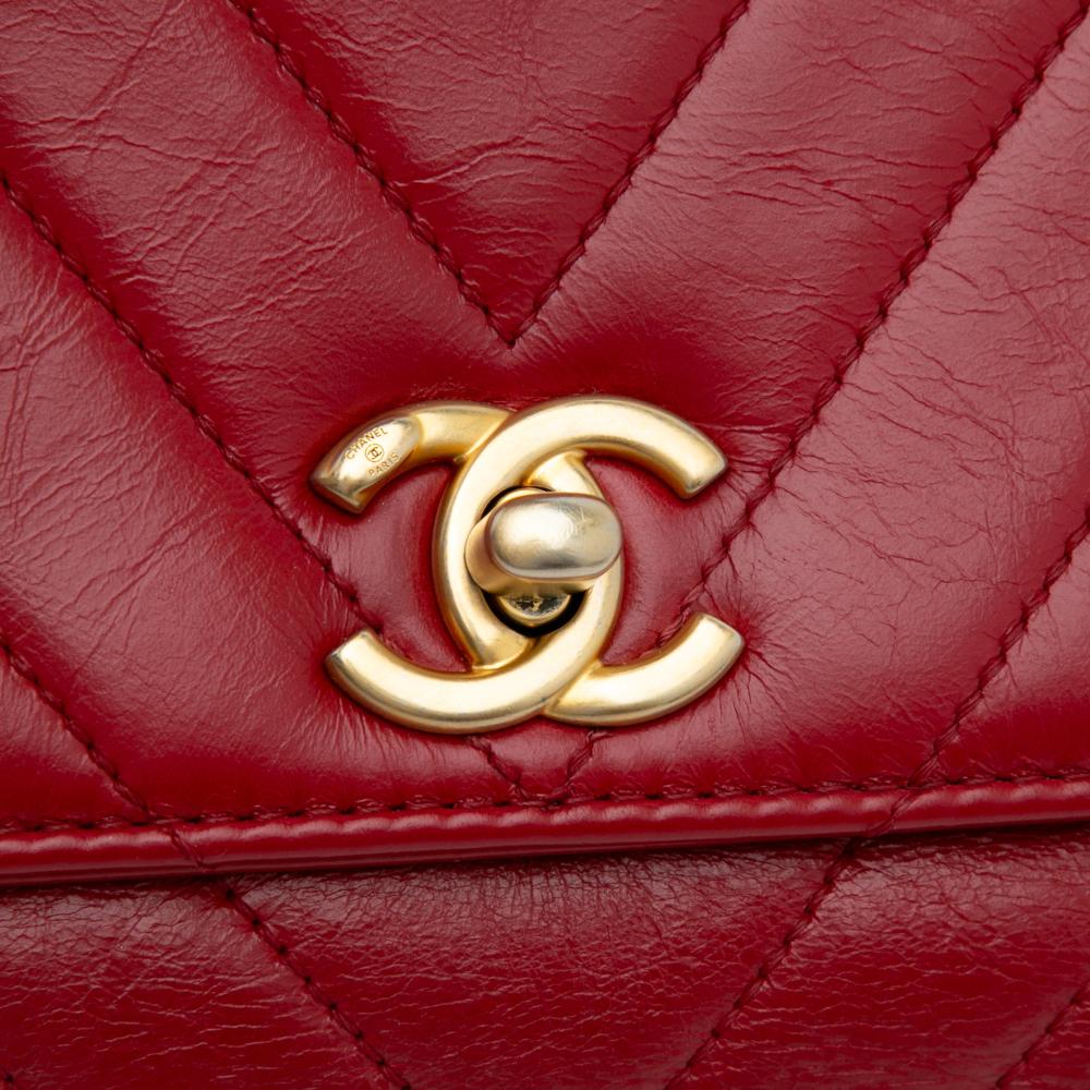 Red Leather Chanel Flap Bag