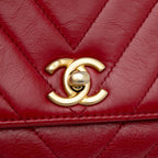 Red Leather Chanel Flap Bag