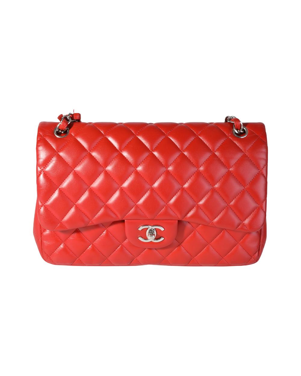 Red Leather Chanel Flap Bag