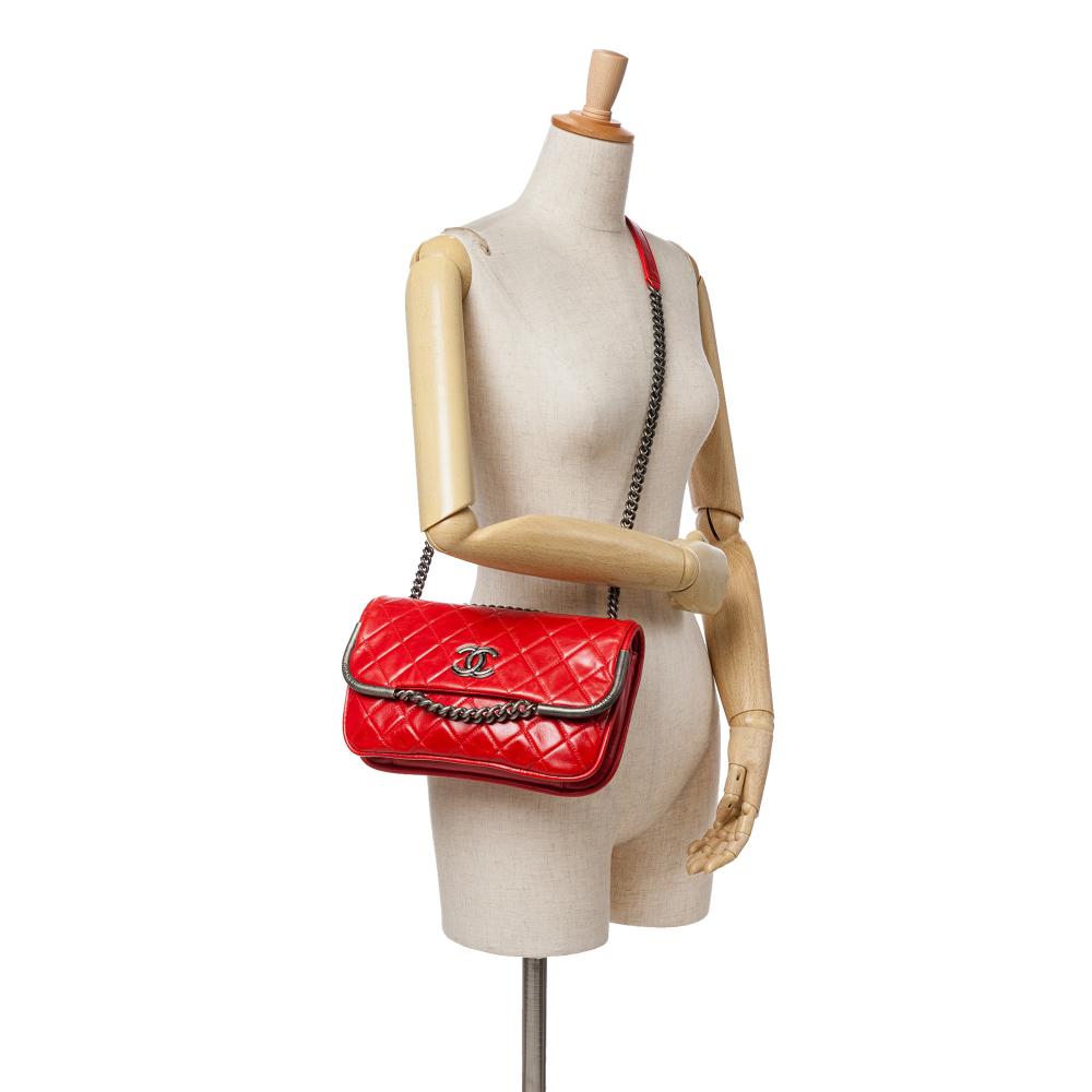 Red Leather Chanel Flap Bag