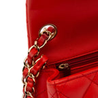 Red Leather Chanel Flap Bag