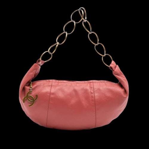 Red Leather Chanel Shoulder Bag