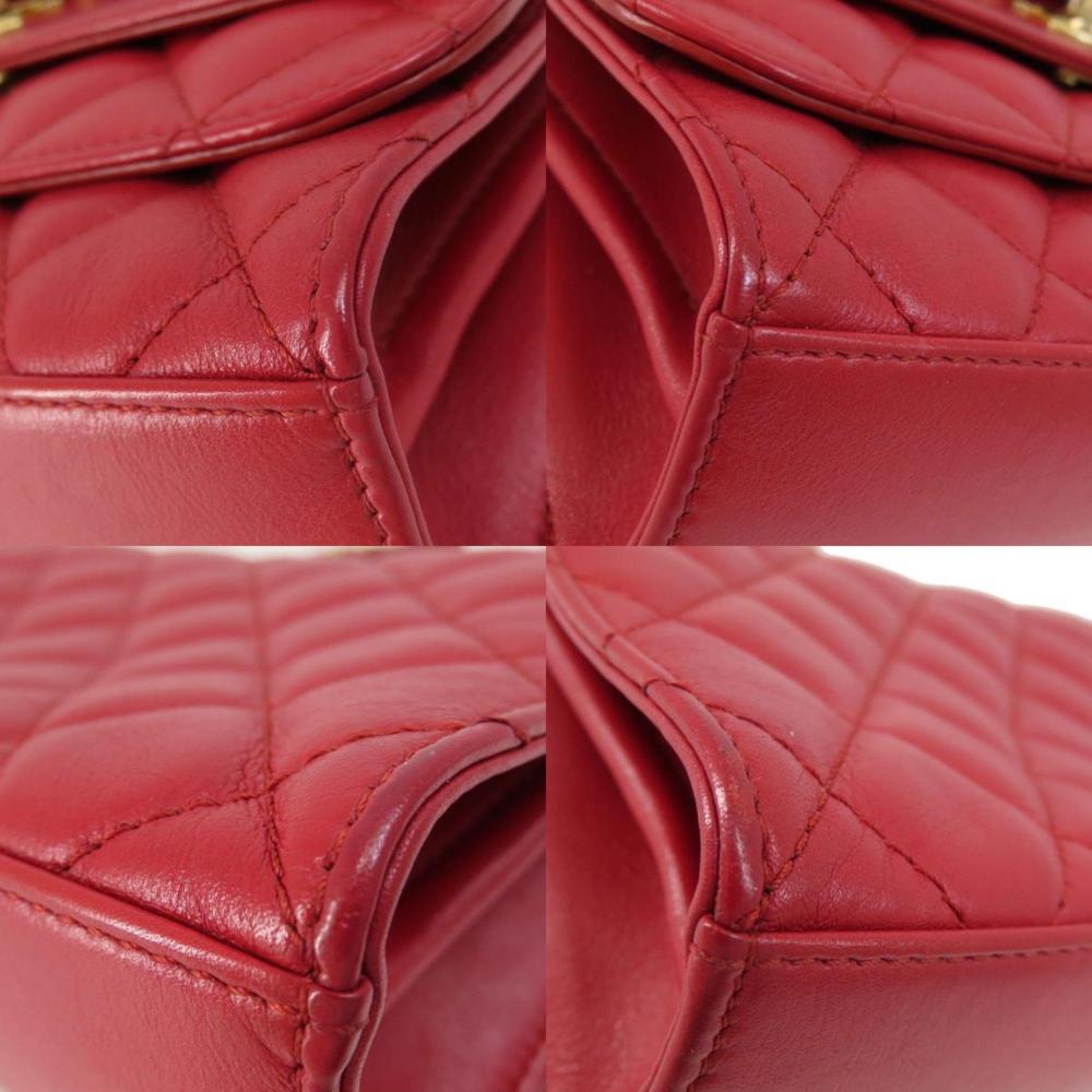 Red Leather Chanel Shoulder Bag