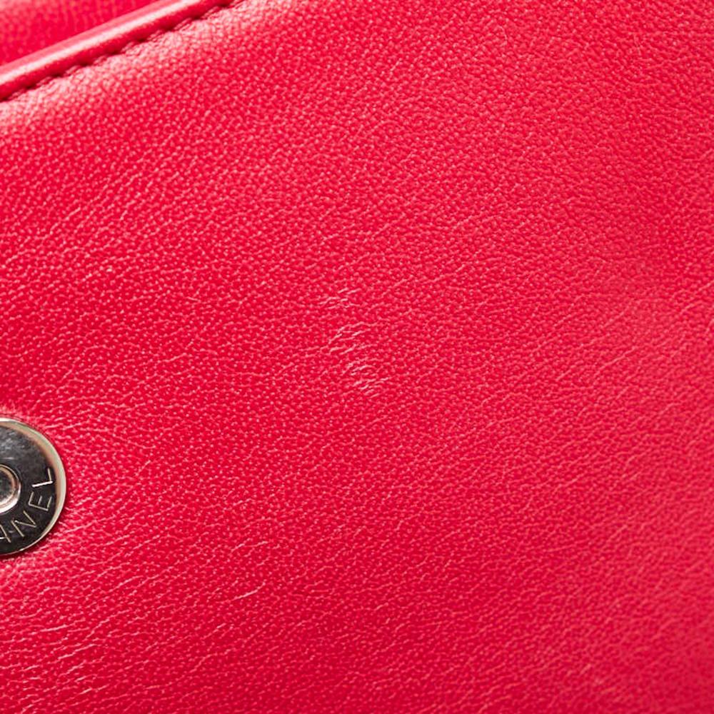 Red Leather Chanel Shoulder Bag