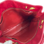 Red Leather Chanel Shoulder Bag