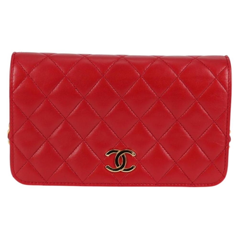 Red Leather Chanel Shoulder Bag