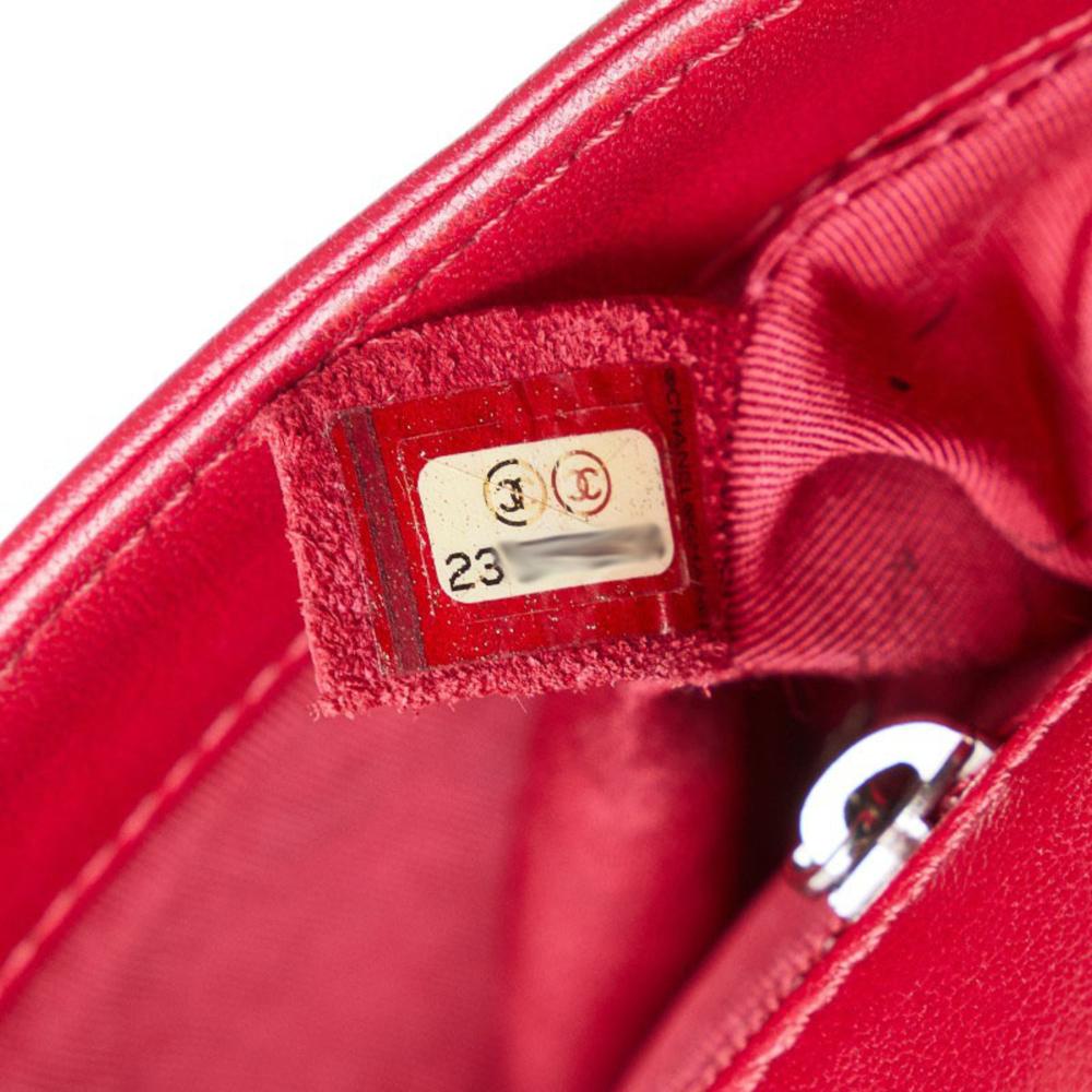 Red Leather Chanel Shoulder Bag