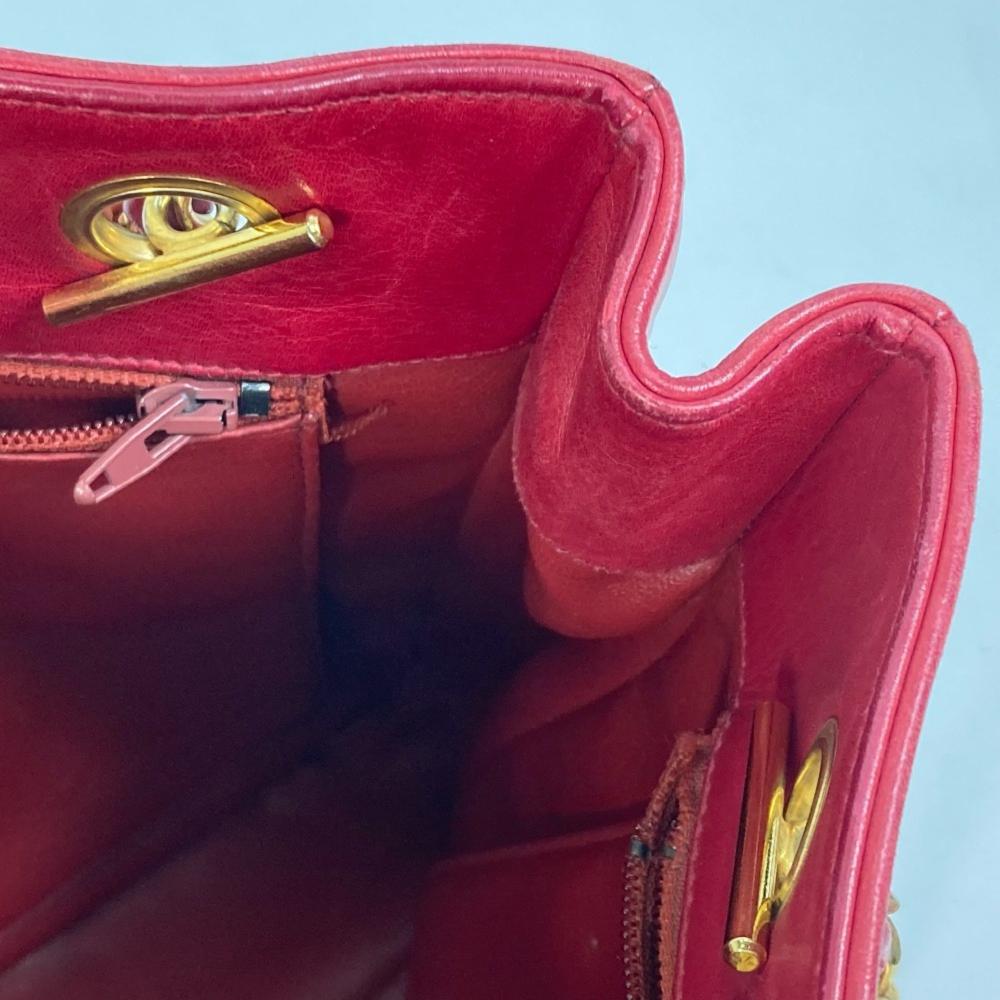 Red Leather Chanel Shoulder Bag