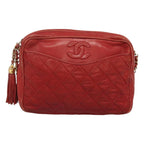 Red Leather Chanel Shoulder Bag
