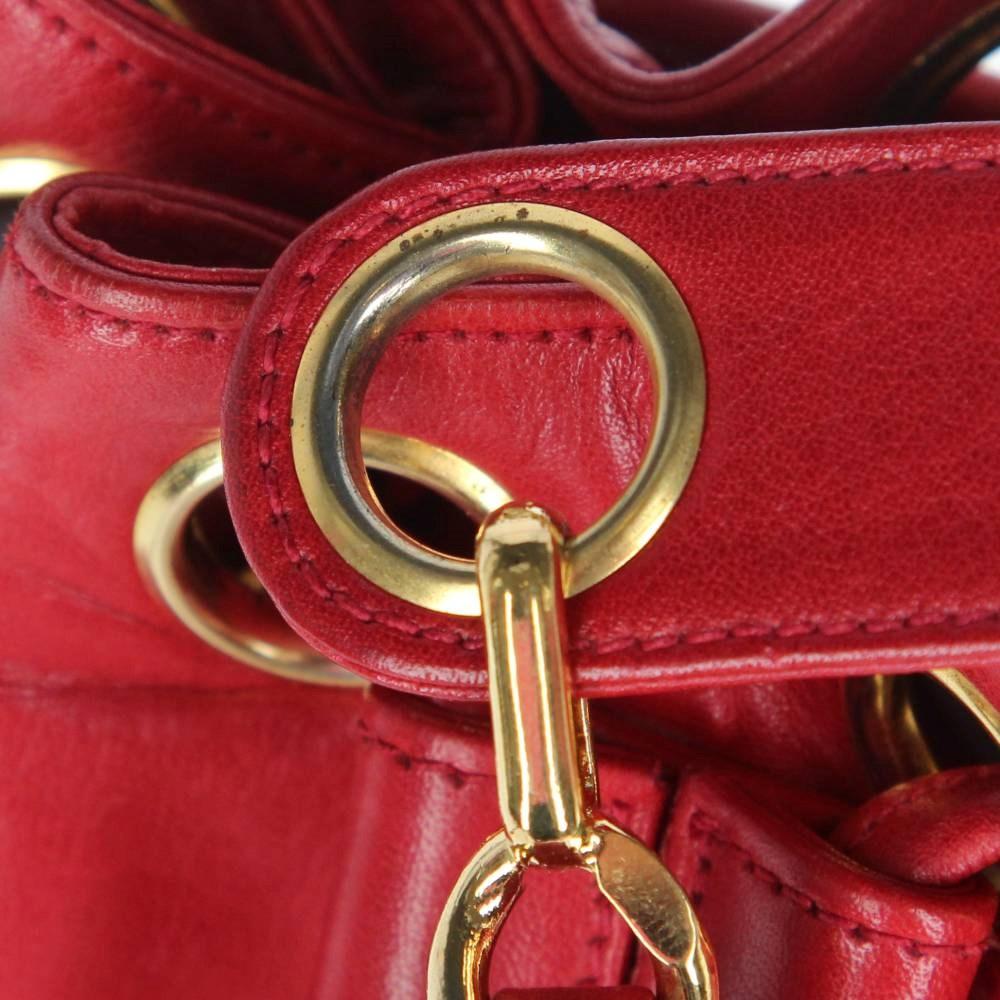 Red Leather Chanel Shoulder Bag