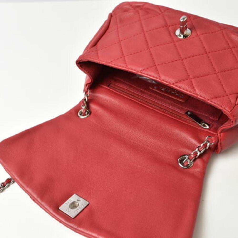 Red Leather Chanel Shoulder Bag