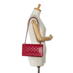 Red Leather Chanel Shoulder Bag