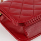 Red Leather Chanel Shoulder Bag