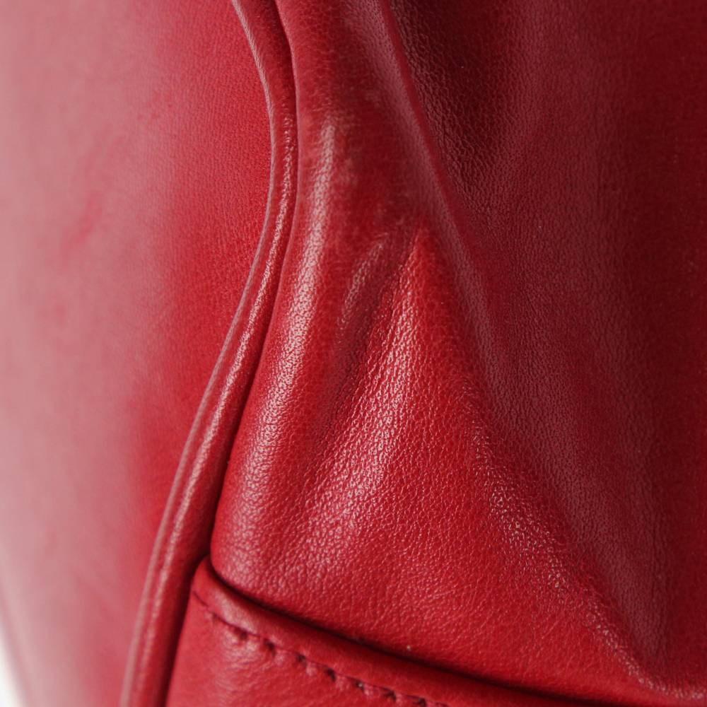 Red Leather Chanel Shoulder Bag