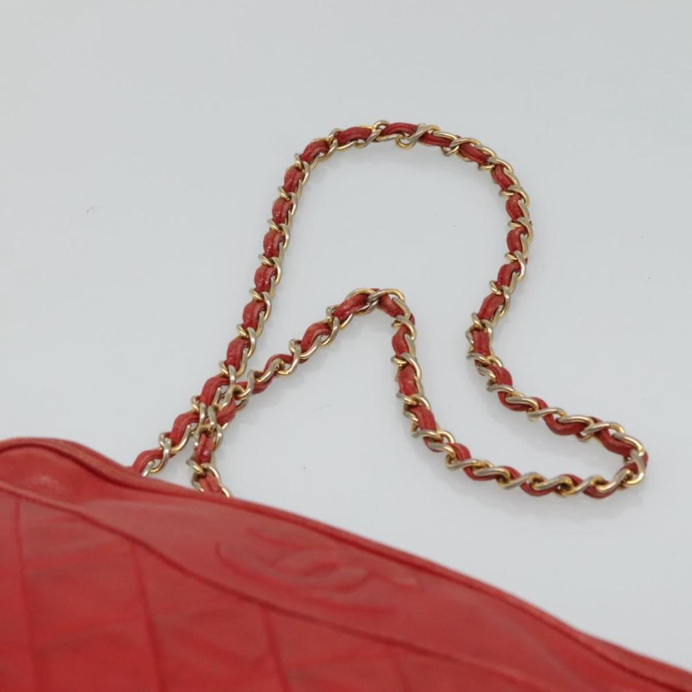 Red Leather Chanel Shoulder Bag