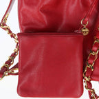 Red Leather Chanel Shoulder Bag